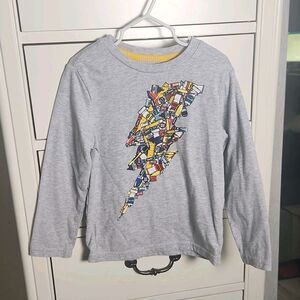 365 Kids from Garanimals Light Gray Graphic Print Long Sleeve T-Shirt Size 5